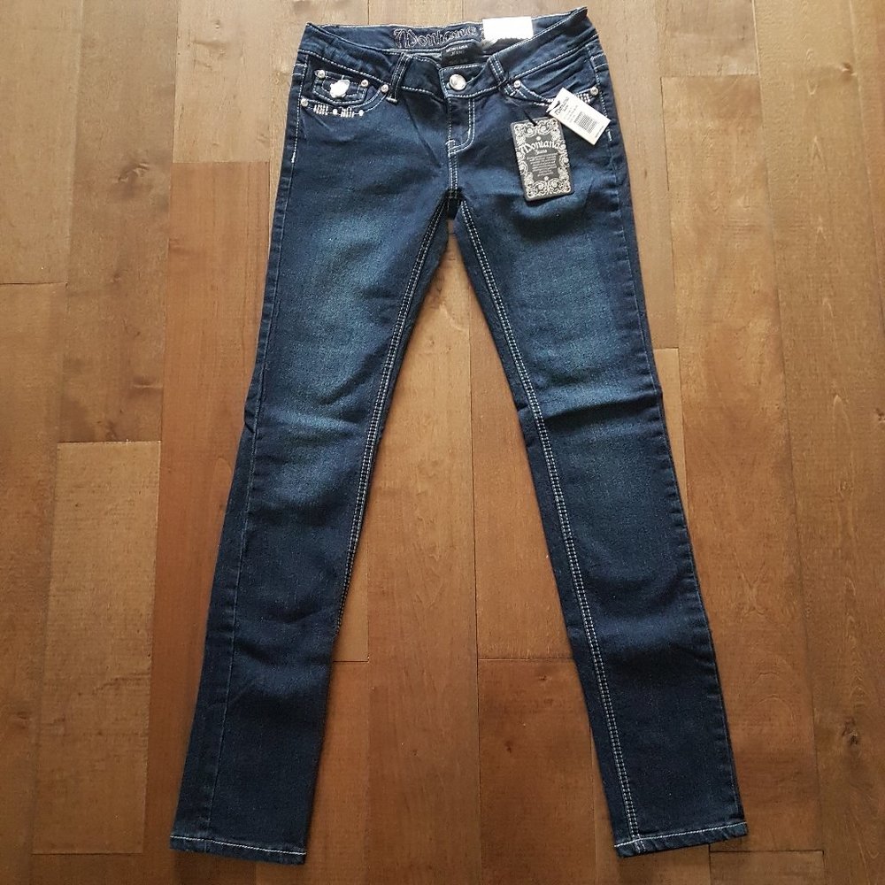 Montana Dark Blue Wash Bling Gems Denim Jean, 5/6